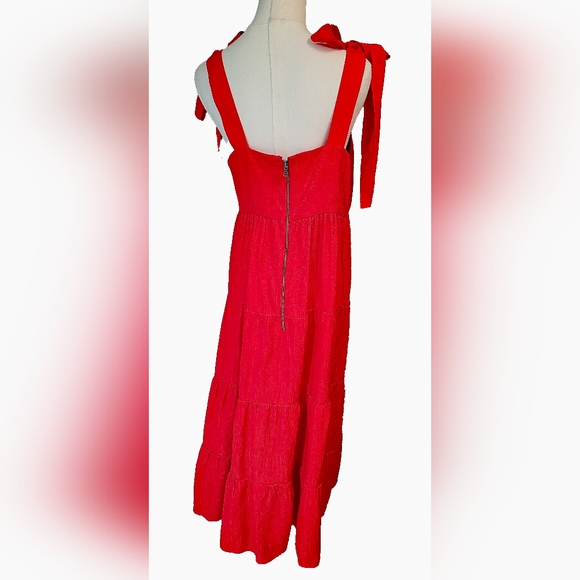 ALICE& + OLIVIA Cynthia Tie Shoulder Midi Dress - Picture 7 of 12